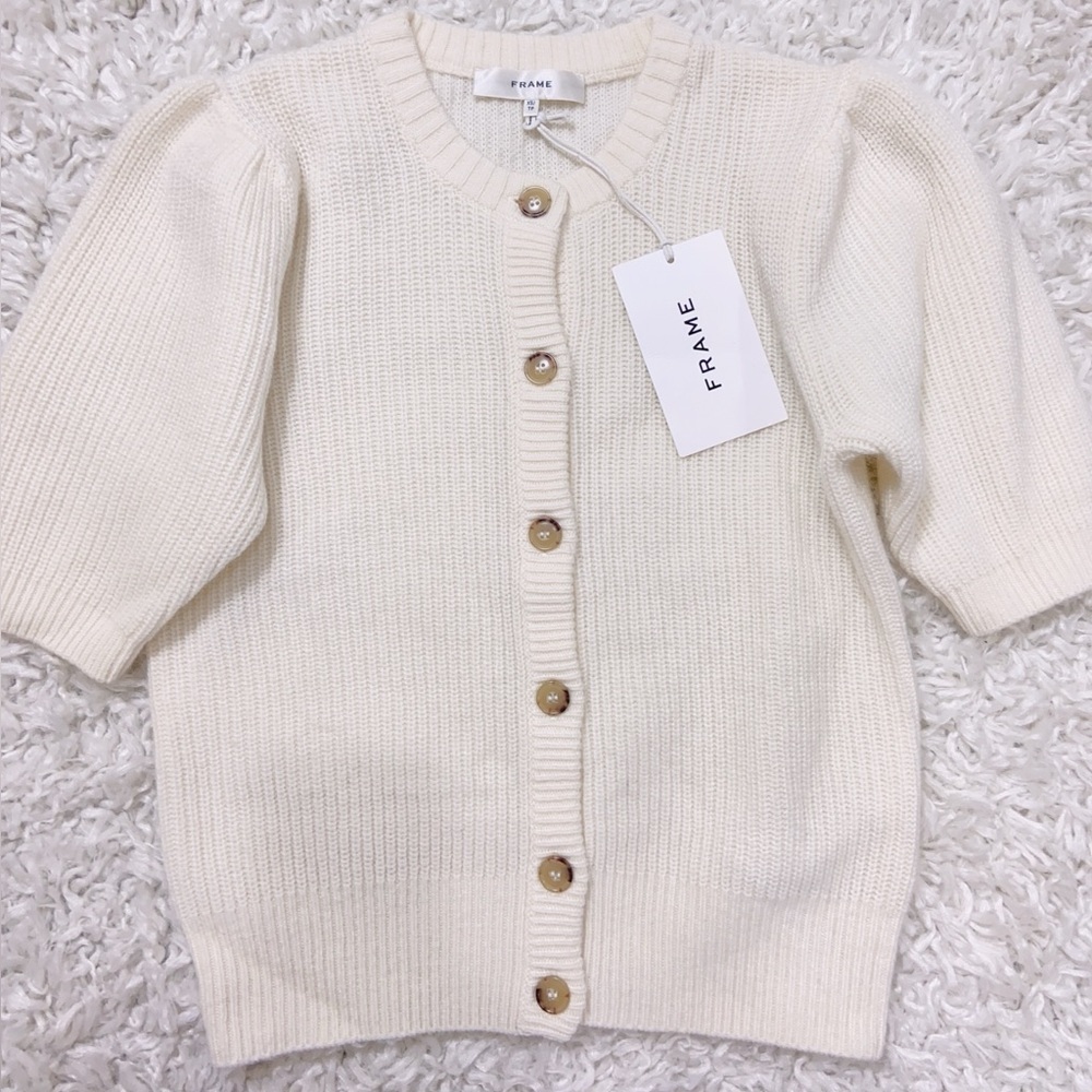 NWT Frame Denim Shrunken Wool and Cashmere Cardigan - Picture 7 of 9
